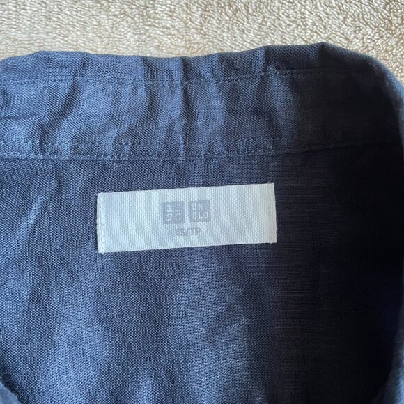 NWT Uniqlo Navy Linen Shirt - Picture 7 of 9